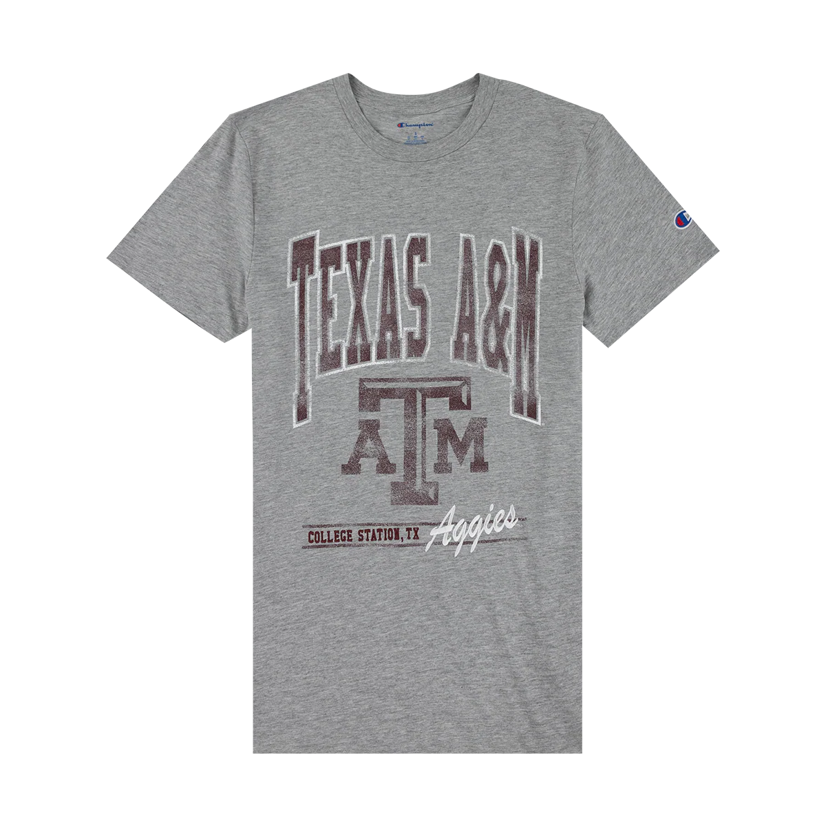 Texas A&M Champion Stadium Printed and Embroidery Tee