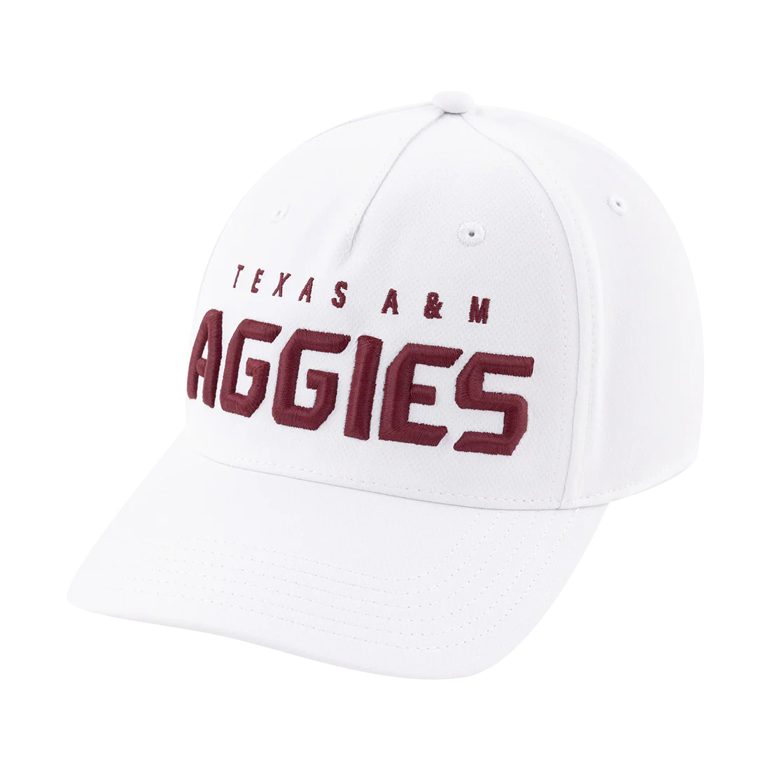Texas A&M Collegiate Outfitters 5 Panel Performance Cap - White