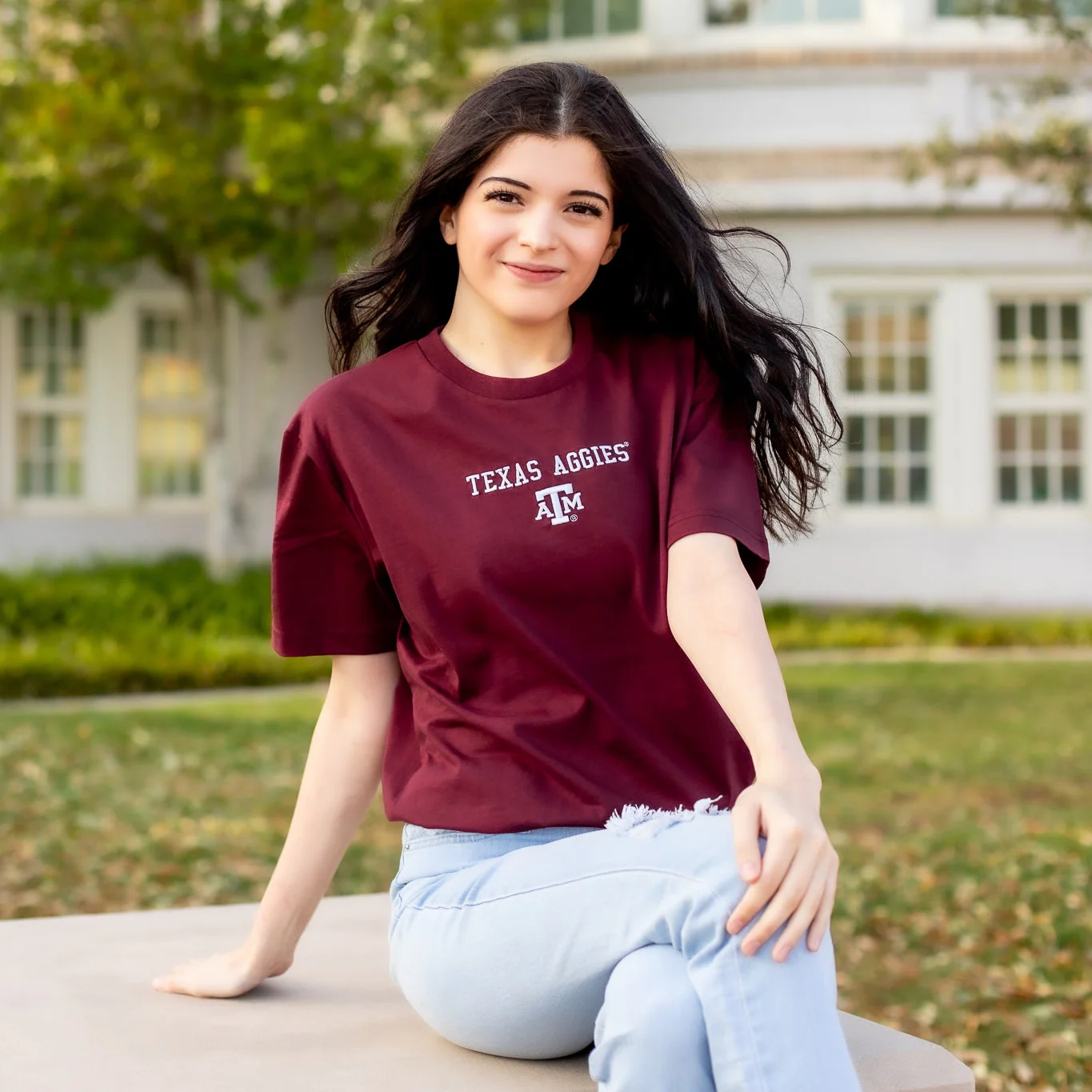 Texas A&M Collegiate Outfitters Aggies 3D Embroidery T-Shirt - Image 2