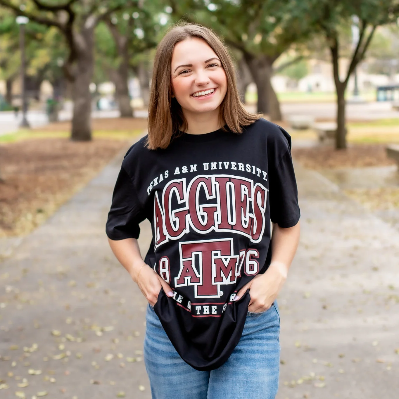 Texas A&M Collegiate Outfitters Aggies Oversized Puff T-Shirt - Image 2