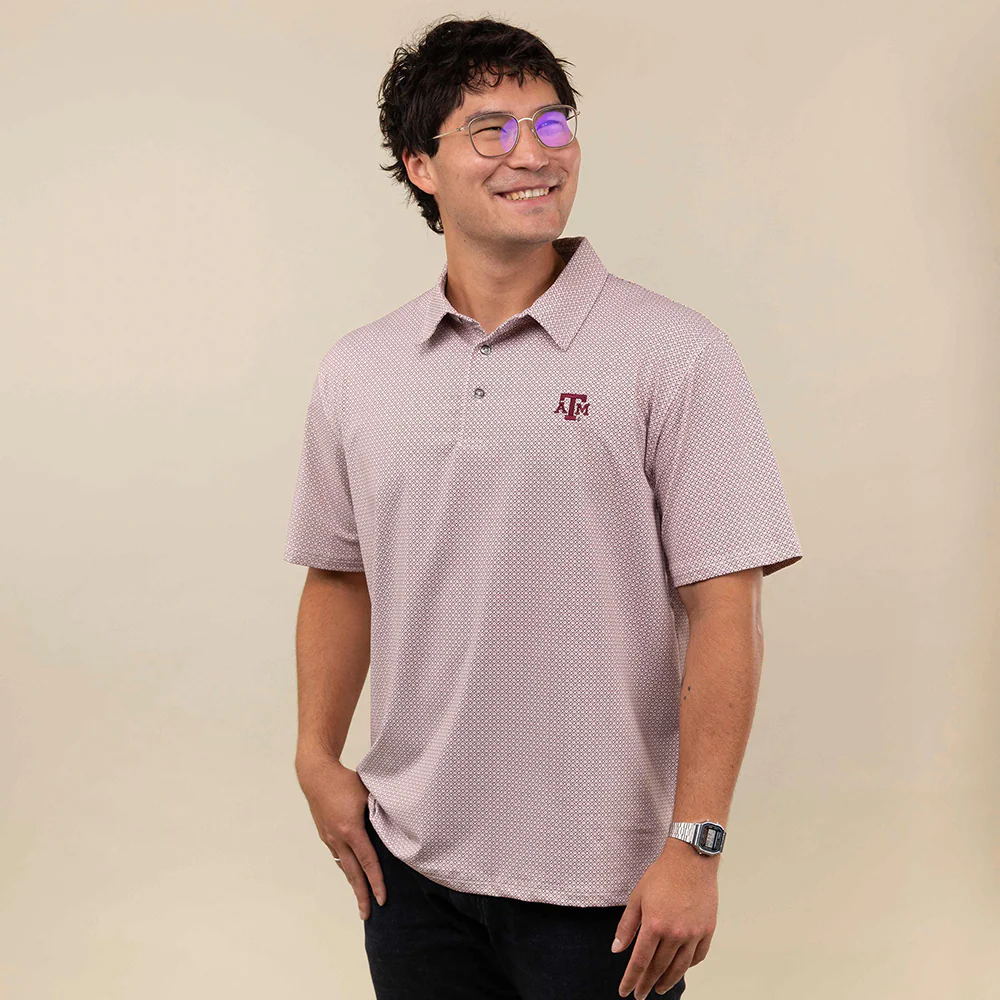 Texas A&M Collegiate Outfitters Diamond Pattern Polo - Image 2