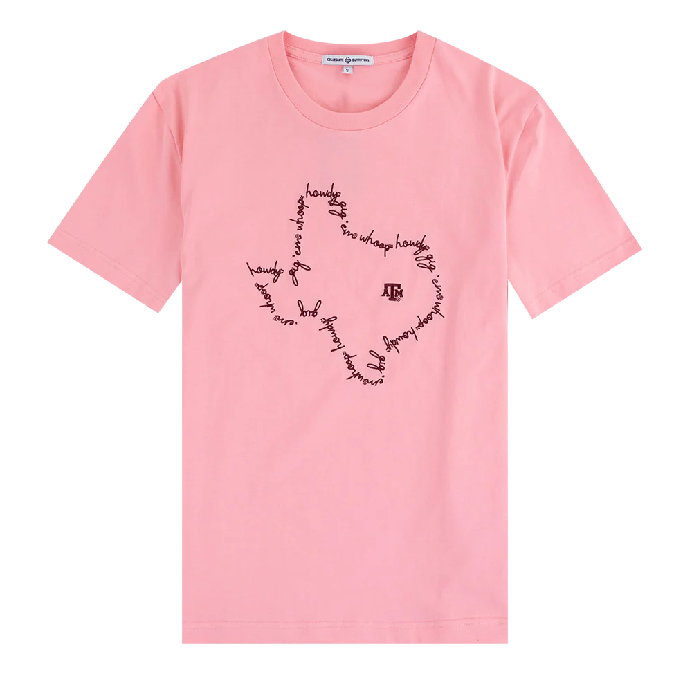 Texas A&M Collegiate Outfitters Embroidered Texas T-Shirt - Pink