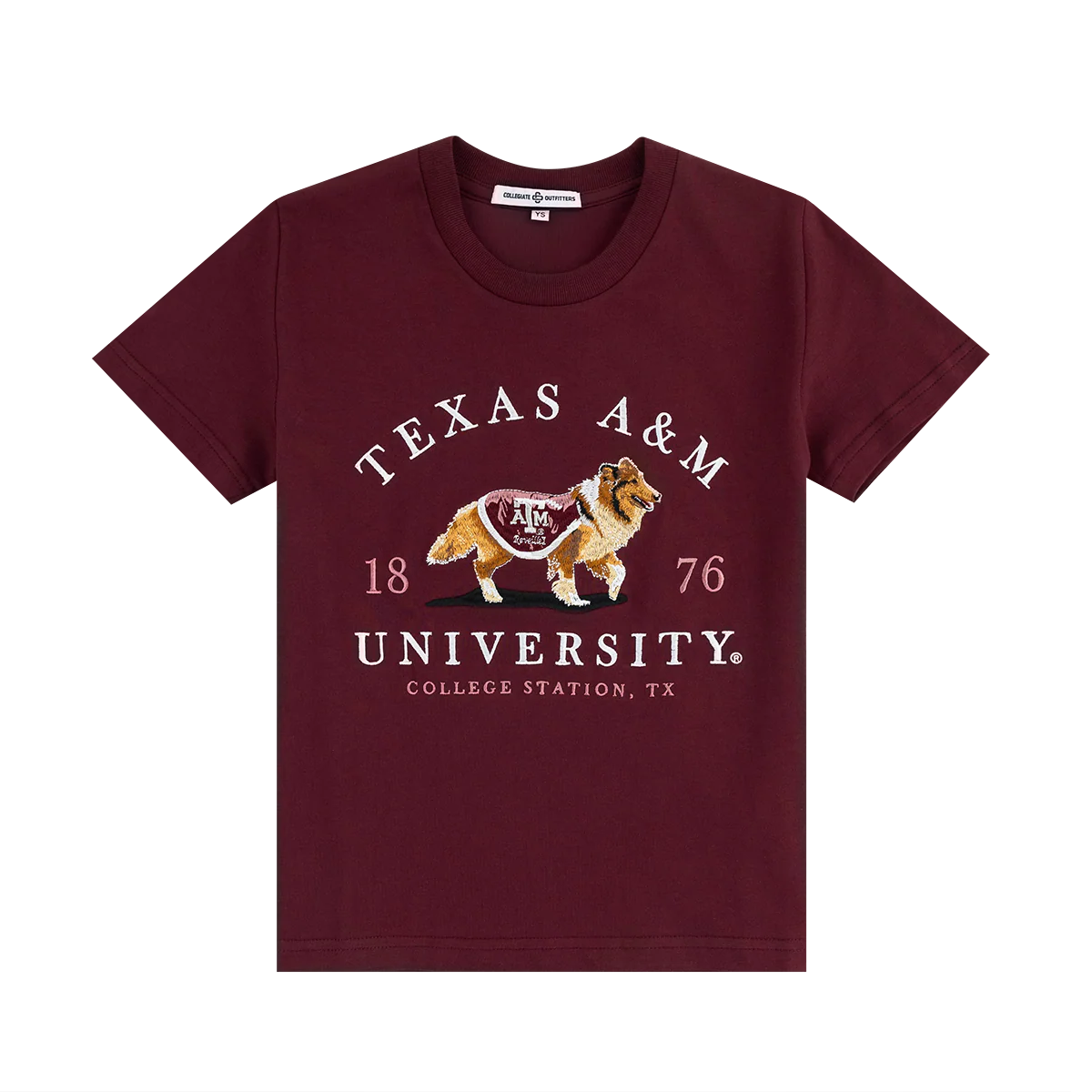 Texas A&M Collegiate Outfitters Embroidered Youth Reveille T-Shirt - Maroon