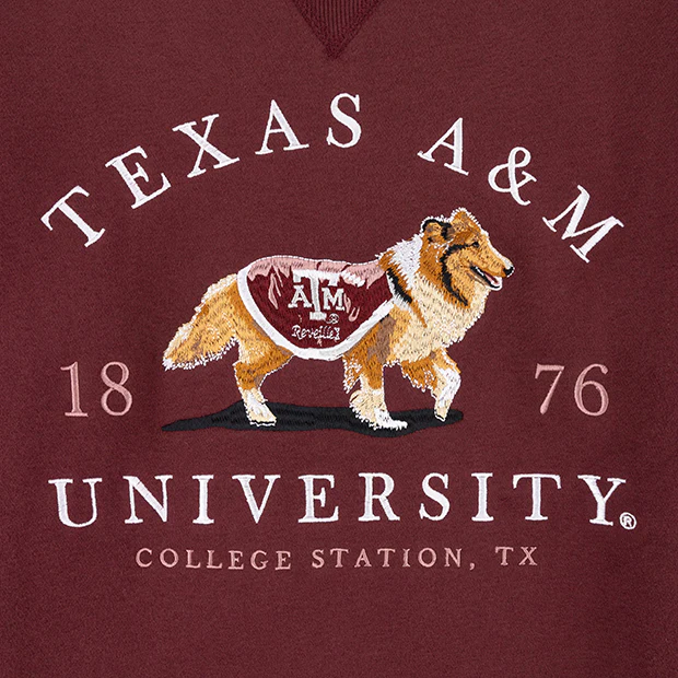 Texas A&M Collegiate Outfitters Full Embroidery Reveille Sweatshirt - Image 3