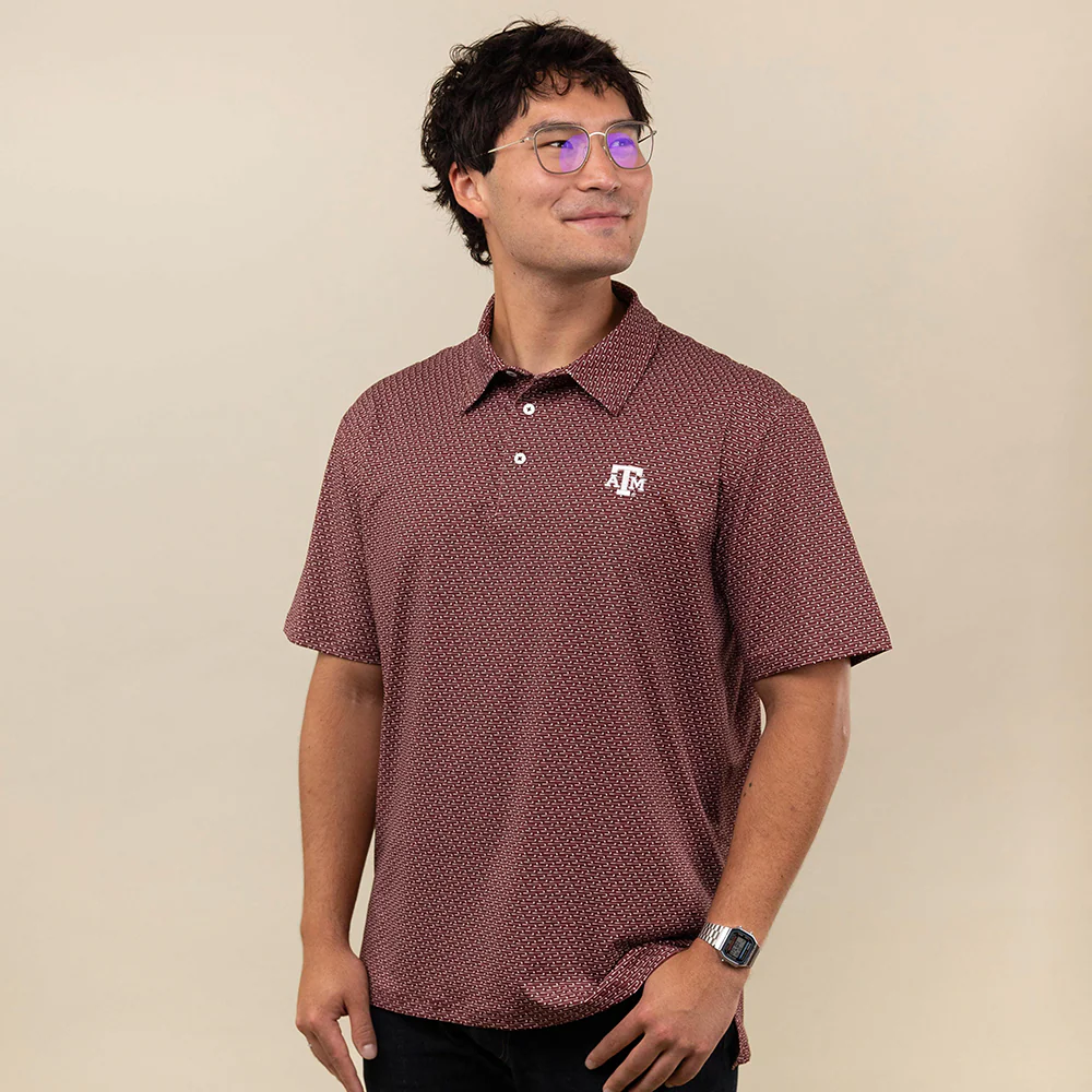Texas A&M Collegiate Outfitters Golf Club Pattern Polo - Image 2