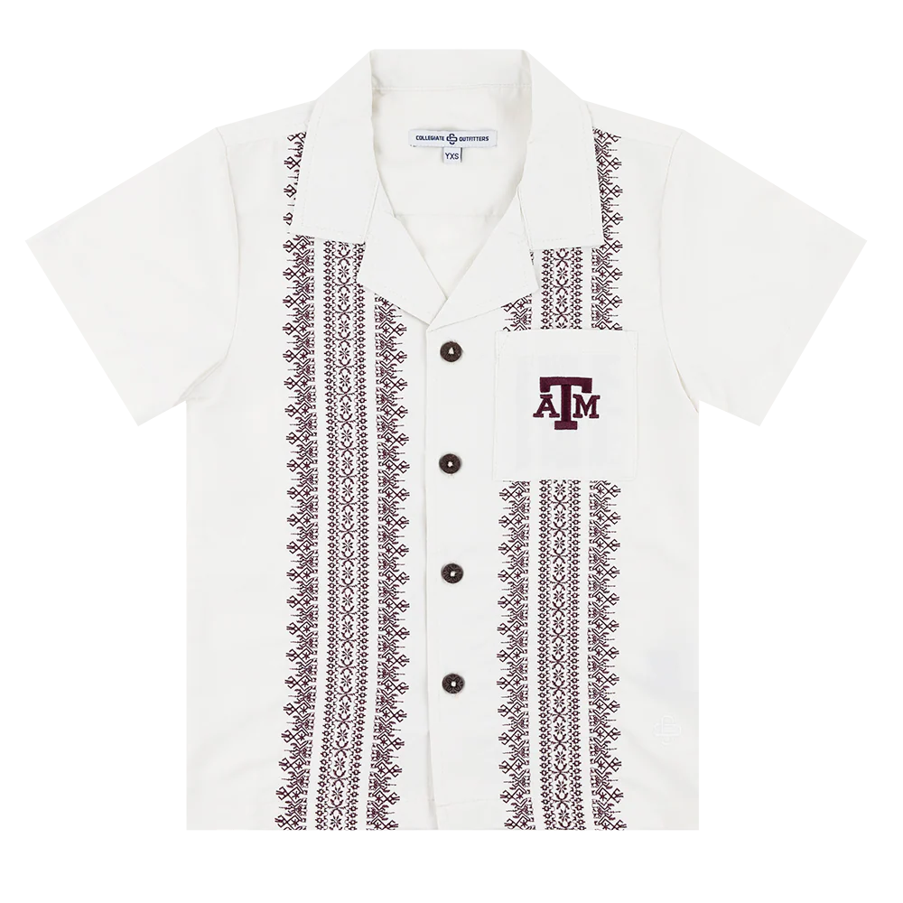 Texas A&M Collegiate Outfitters Guaybera Embroidered Youth Button Down