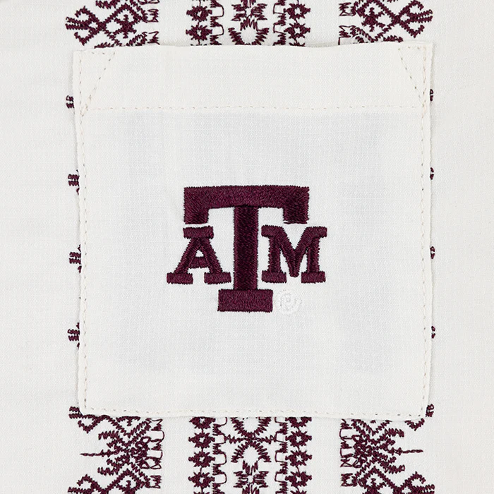 Texas A&M Collegiate Outfitters Guaybera Embroidered Youth Button Down - Image 5