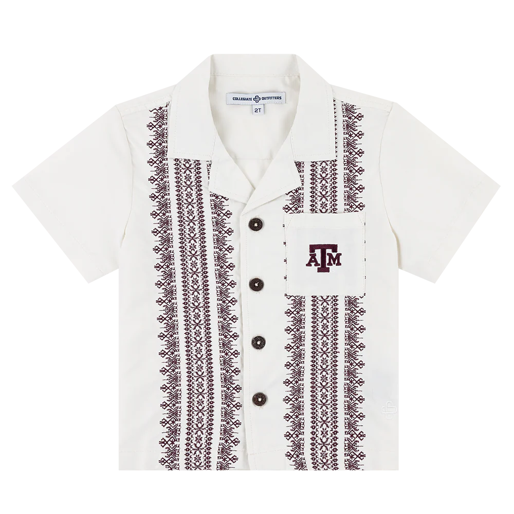 Texas A&M Collegiate Outfitters Guaybera Embroidered Toddler Button Down