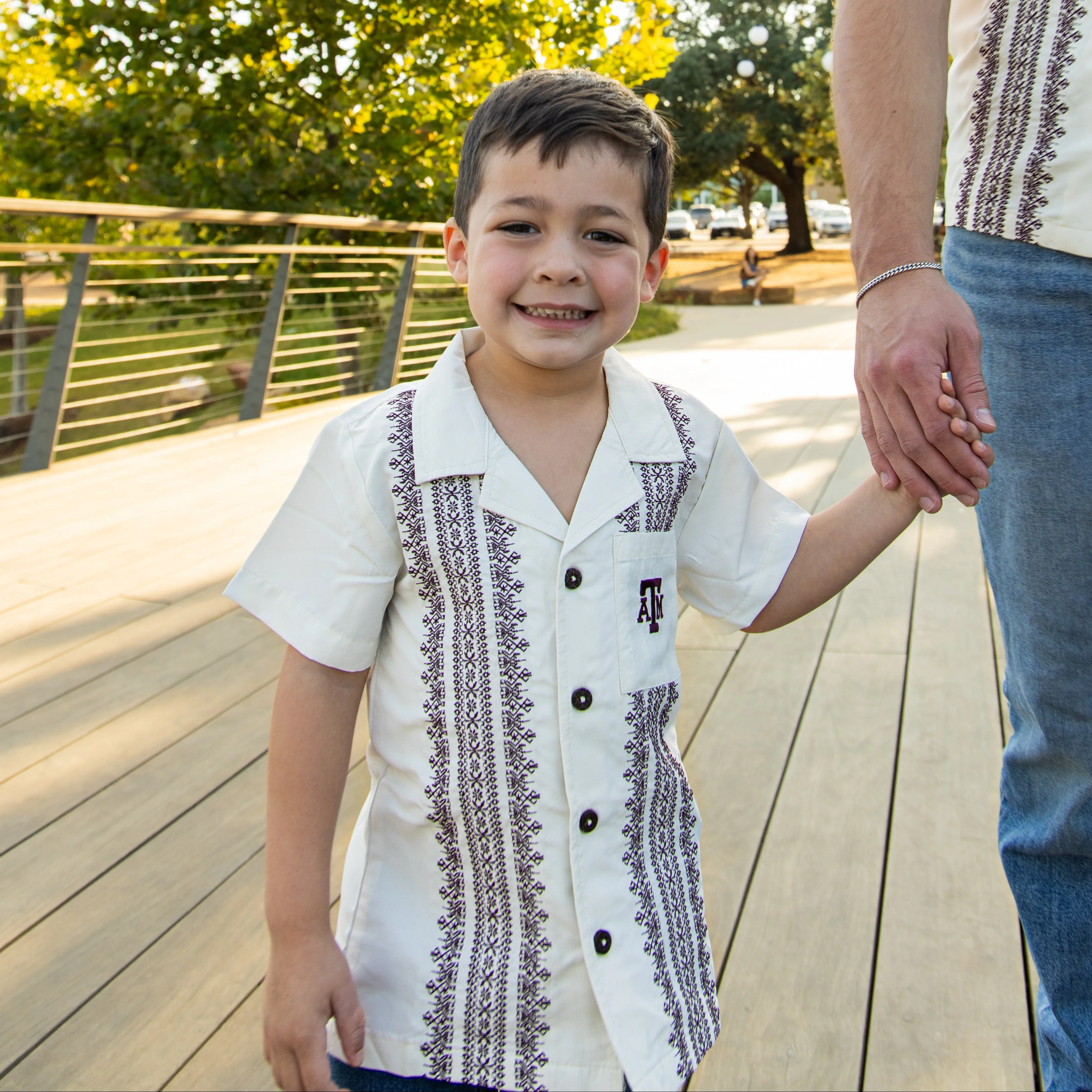 Texas A&M Collegiate Outfitters Guaybera Embroidered Toddler Button Down - Image 2