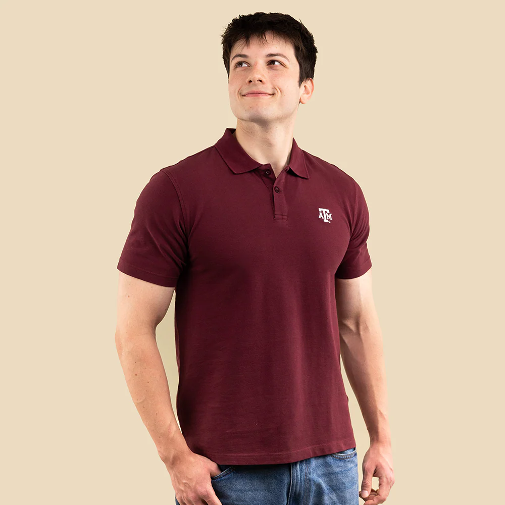 Texas A&M Collegiate Outfitters Heritage Pique Polo - Maroon - Image 2