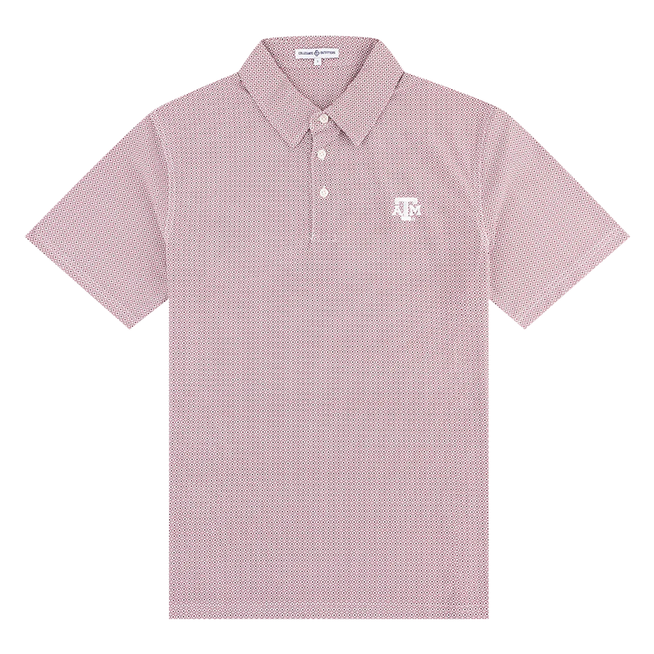 Texas A&M Collegiate Outfitters Maroon Mosaic Tile Polo