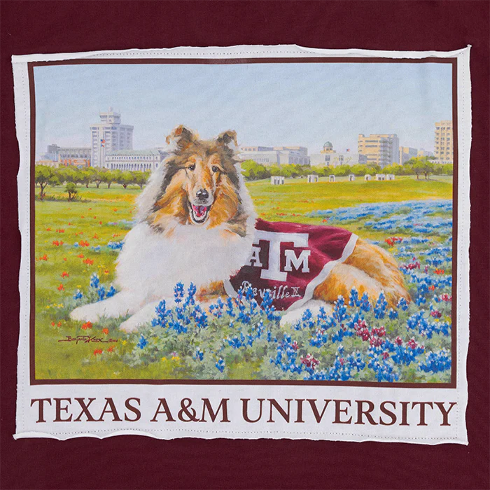 Texas A&M Collegiate Outfitters Reveille Painting T-Shirt - Maroon - Image 3