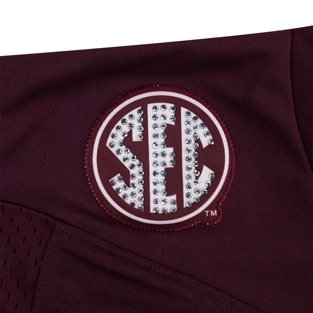 Texas A&M Collegiate Outfitters Rhinestone Football Jersey - Maroon - Image 4