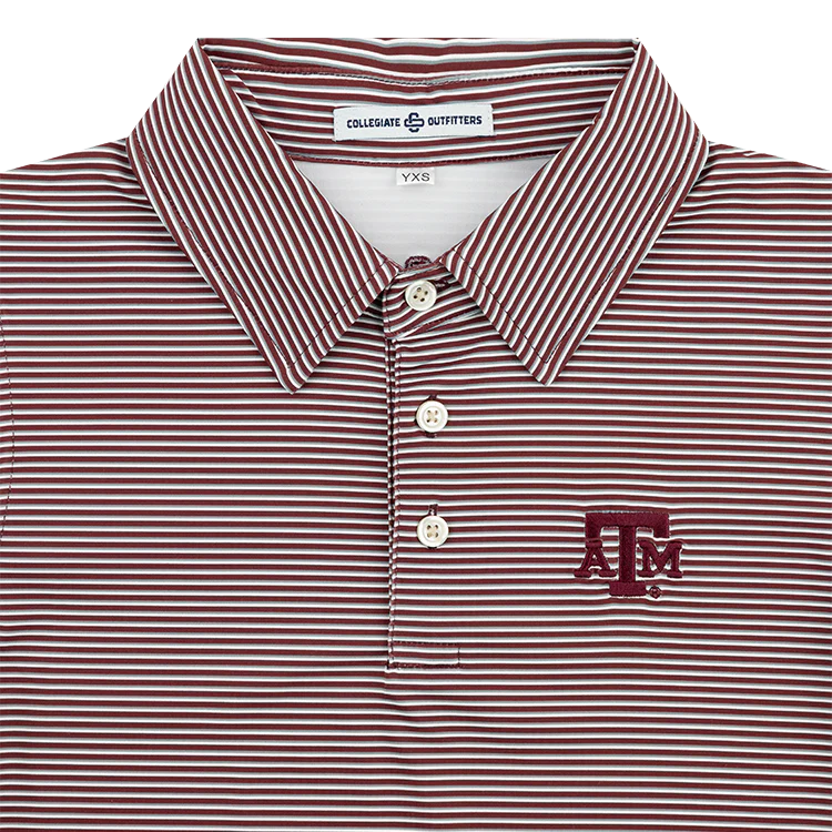 Texas A&M Collegiate Outfitters Youth Multi Striped Polo - Image 3