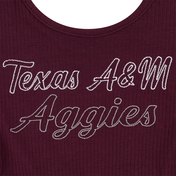 Texas A&M Colosseum Girls Ribbed Dress - Maroon - Image 3