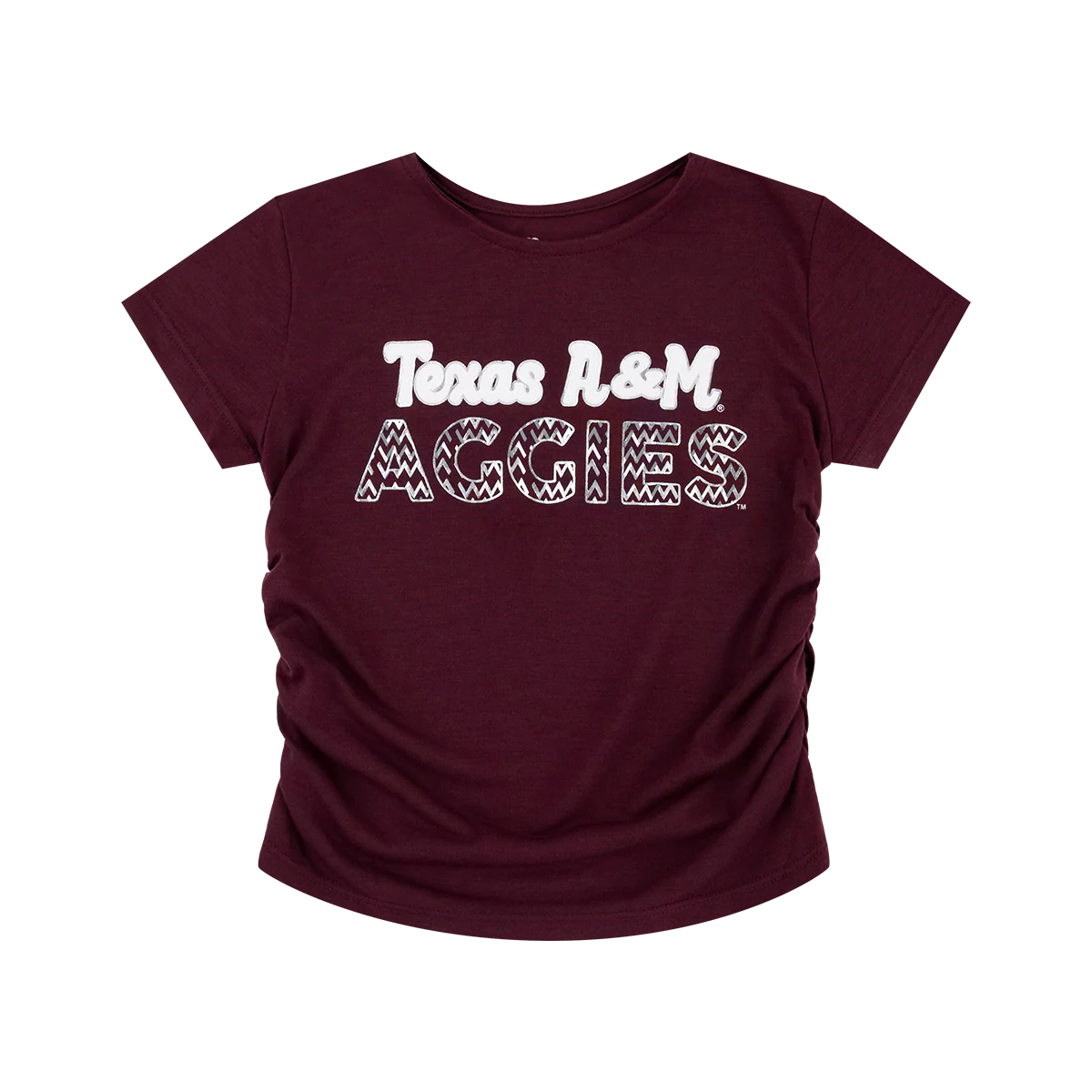 Texas A&M Colosseum Girls Ruched Tee - Maroon