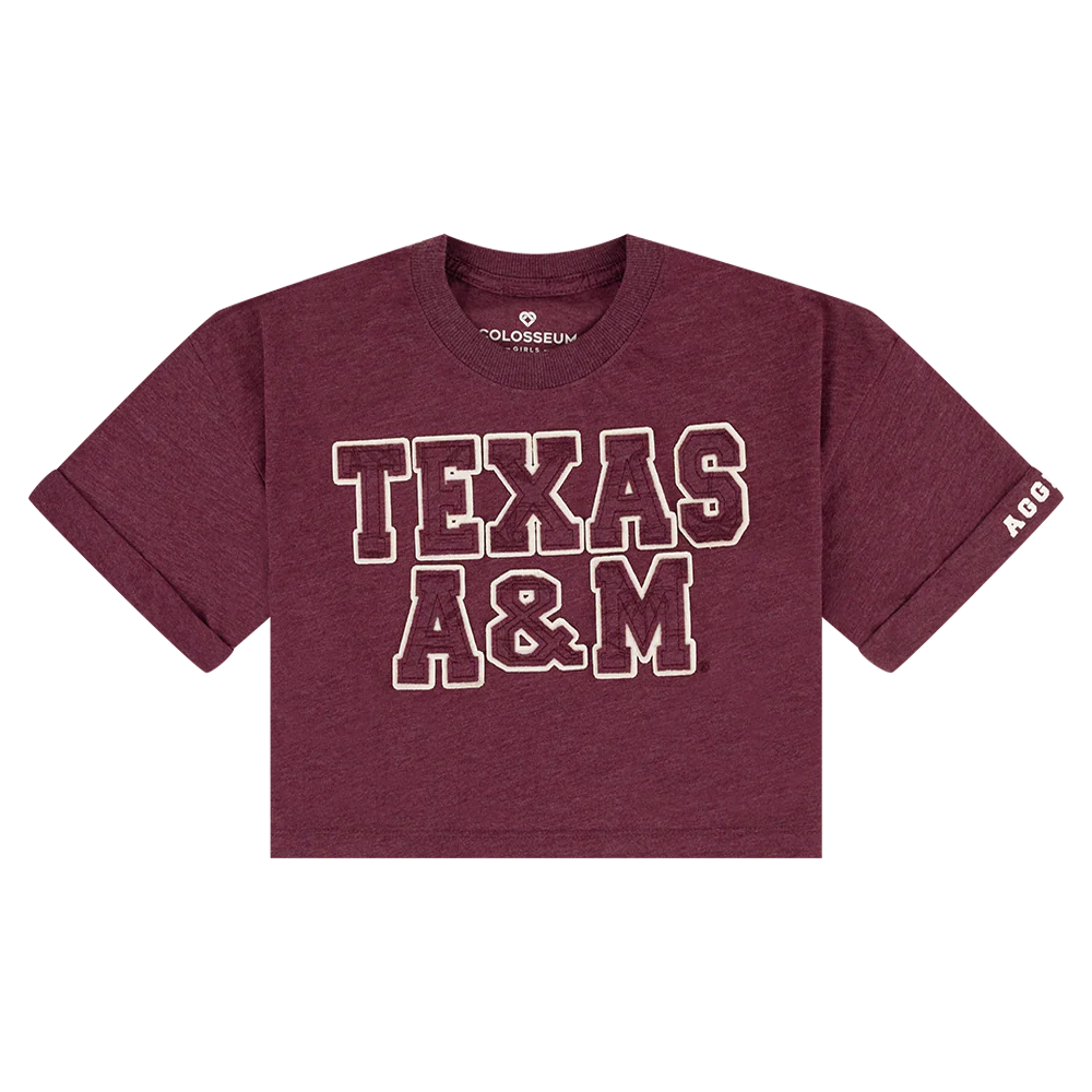 Texas A&M Colosseum Girls Short Sleeve Tee - Maroon