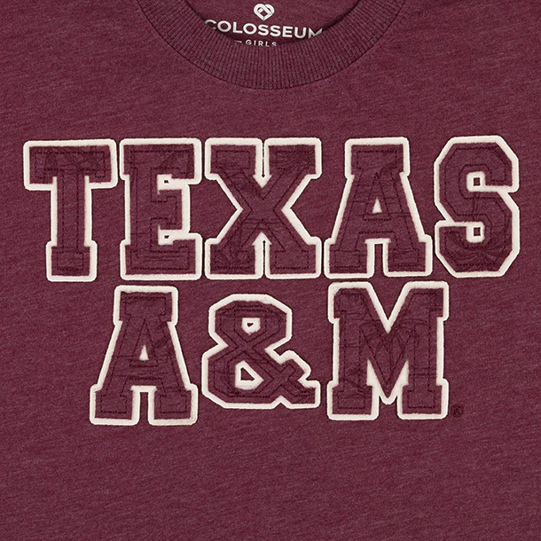 Texas A&M Colosseum Girls Short Sleeve Tee - Maroon - Image 3