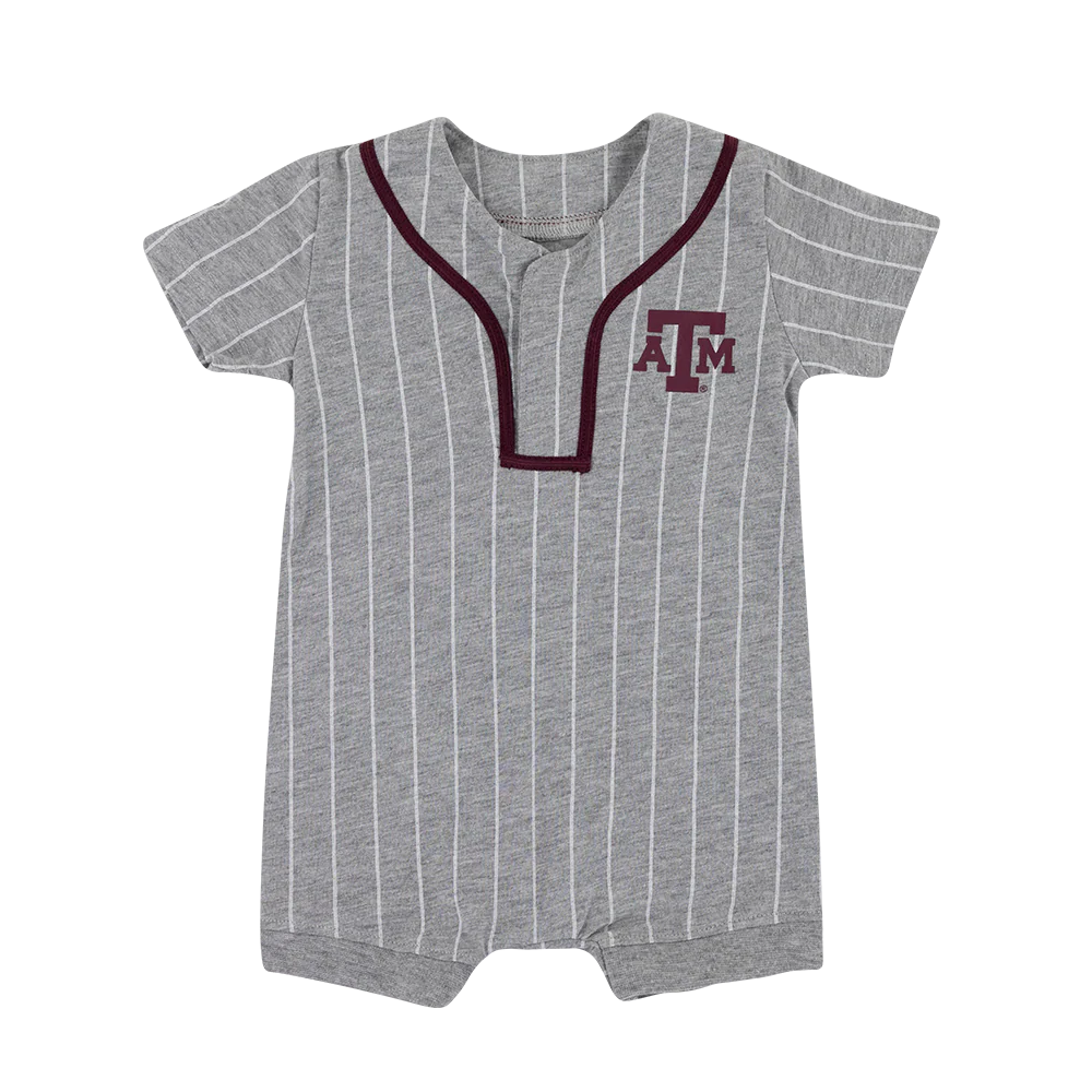 Texas A&M Colosseum Grey Striped Infant Romper