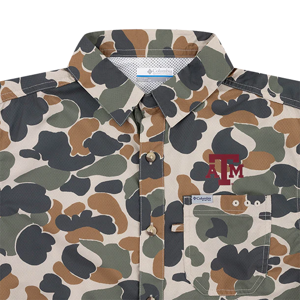 Texas A&M Columbia Men's Button Down - Camo - Image 3