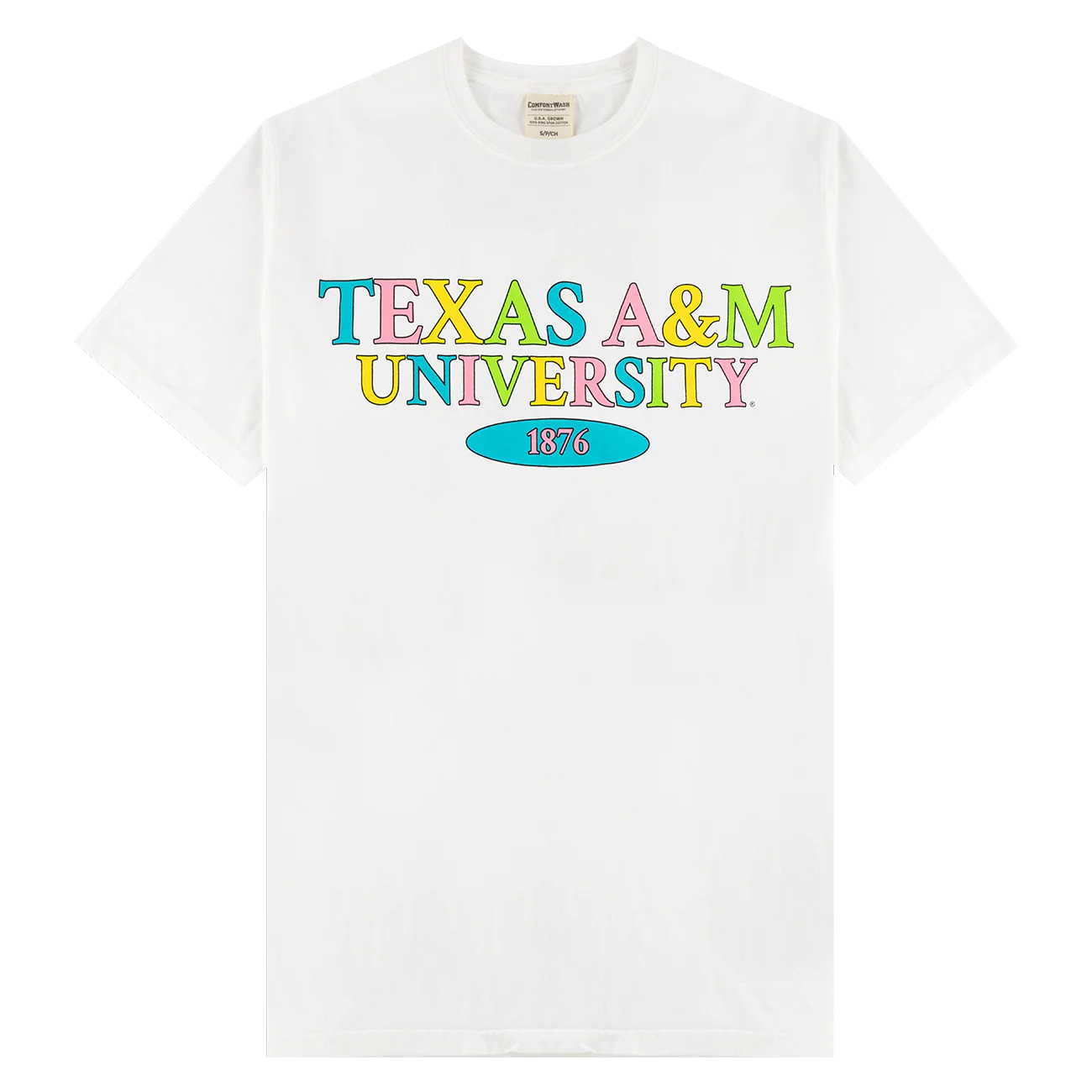 Texas A&M Comfort Colors Colorful T-Shirt - White