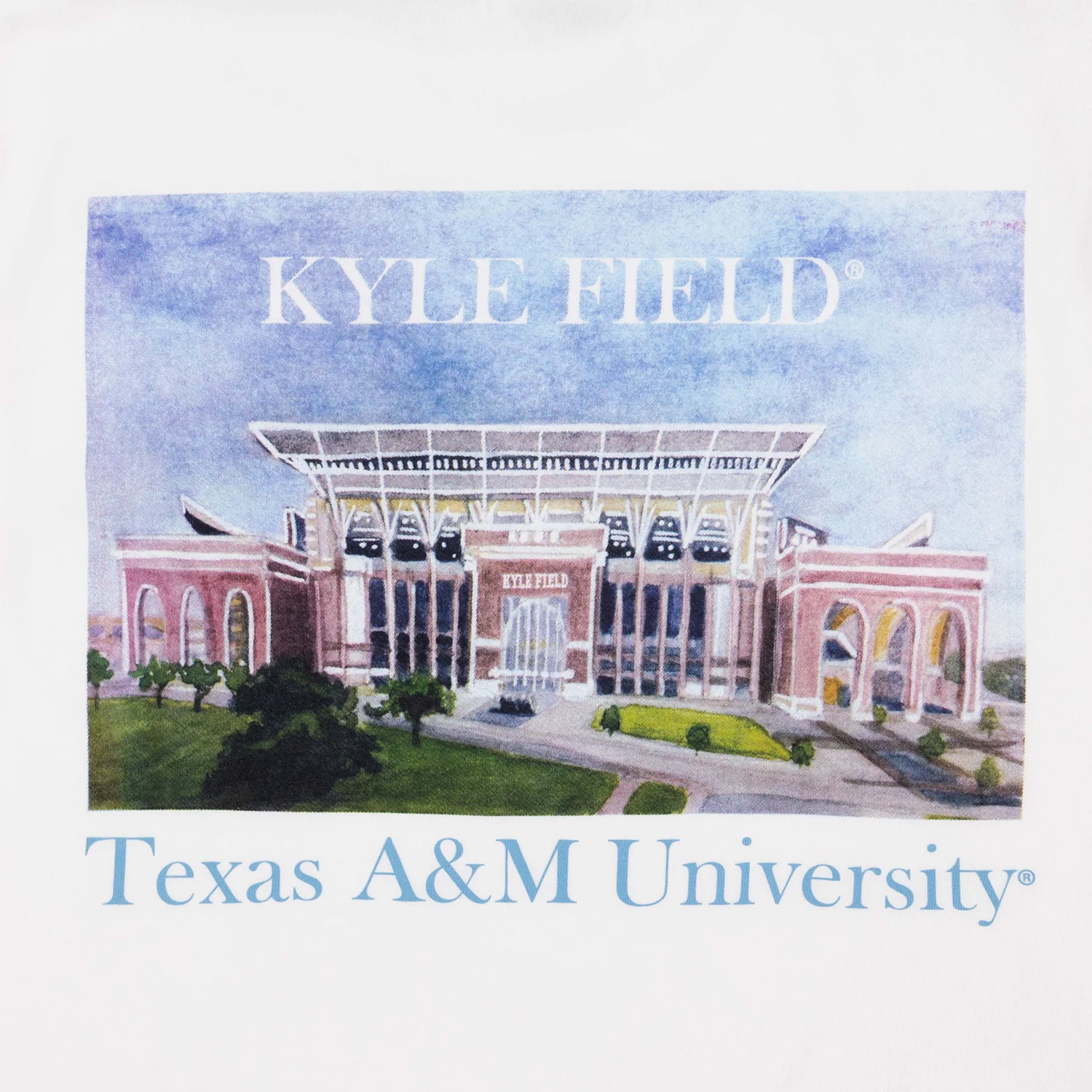 Texas A&M Comfort Colors Kyle Field Watercolor T-Shirt - White - Image 3