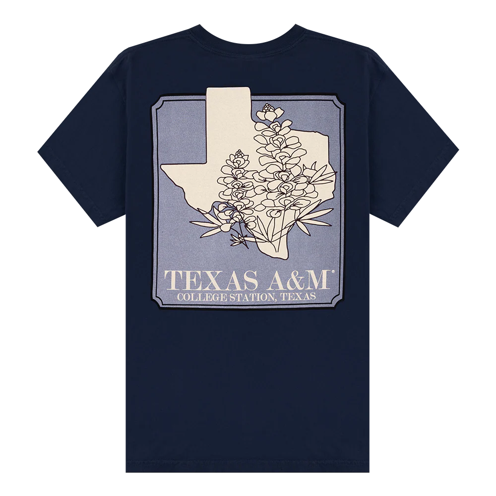 Texas A&M Comfort Colors Texas Bluebonnets T-Shirt - Navy