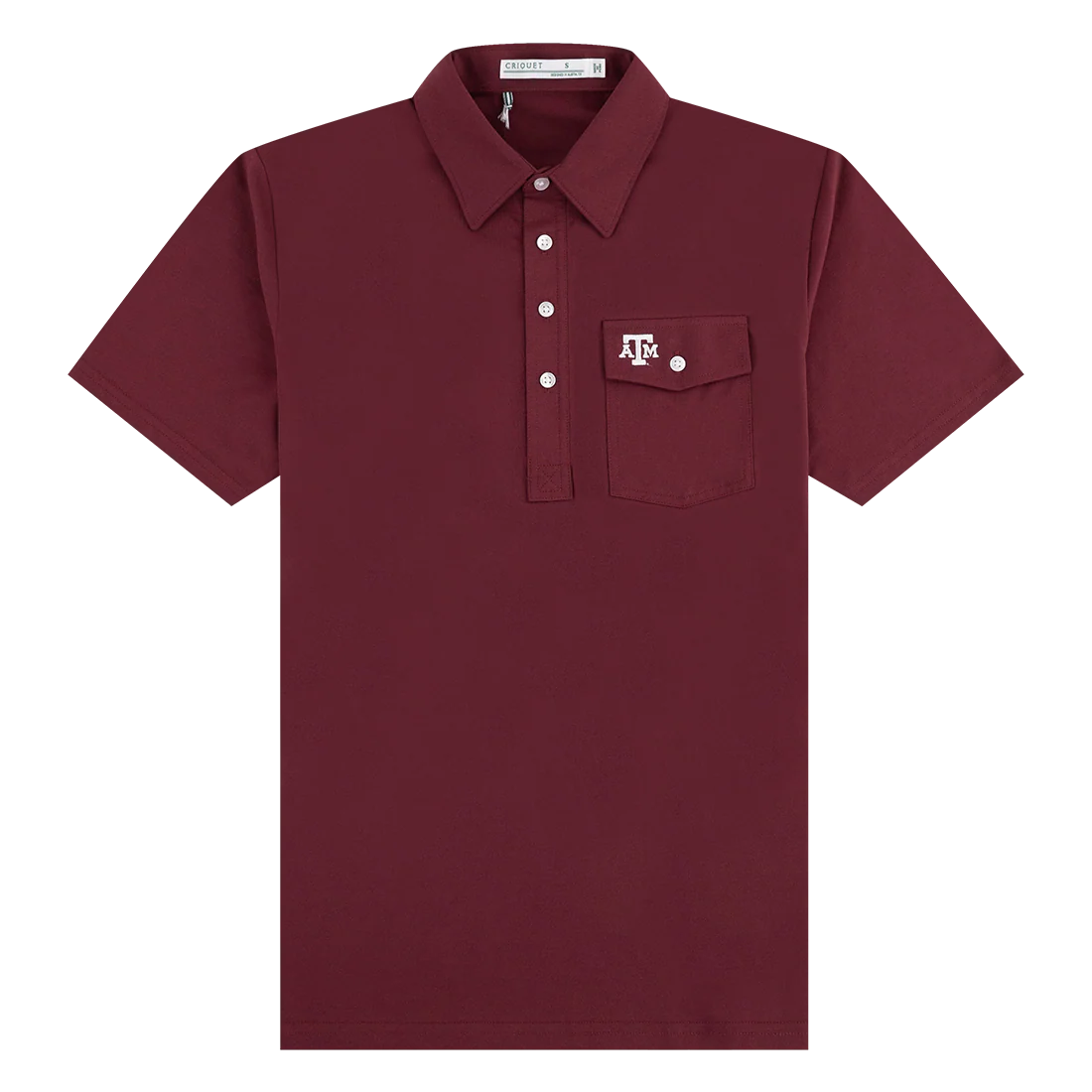 Texas A&M Criquet Pocket Flap Performance Shirt - Maroon