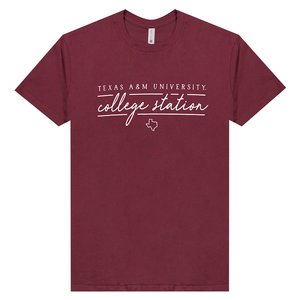 Texas A&M Cursive College Station - Maroon