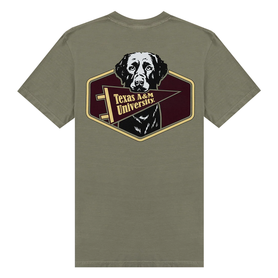 Texas A&M Dog Holding A&M Pennant T-Shirt