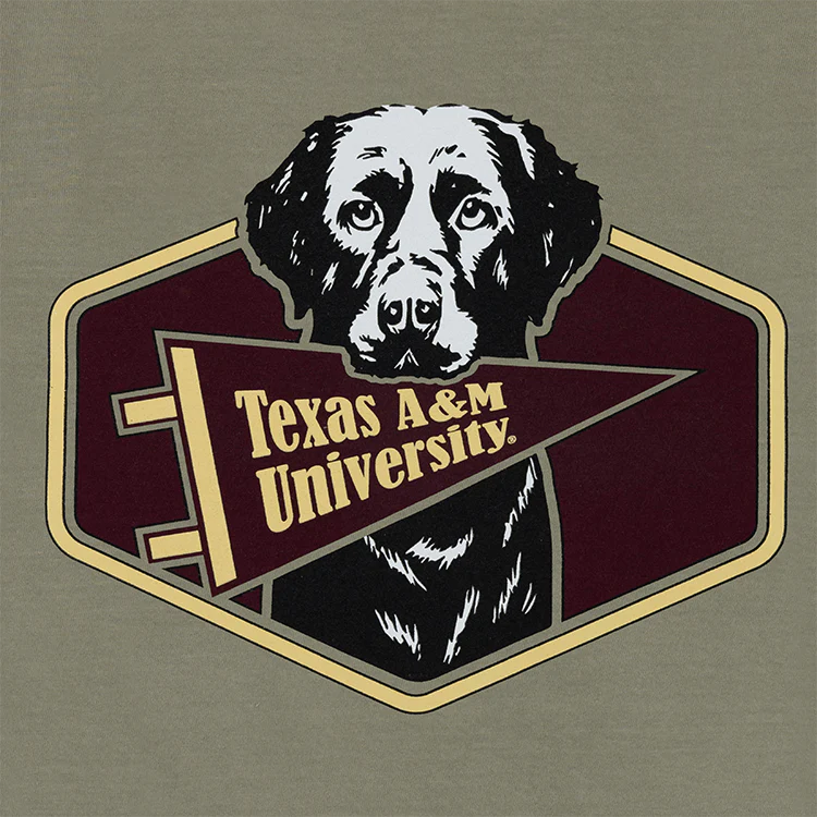 Texas A&M Dog Holding A&M Pennant T-Shirt - Image 3