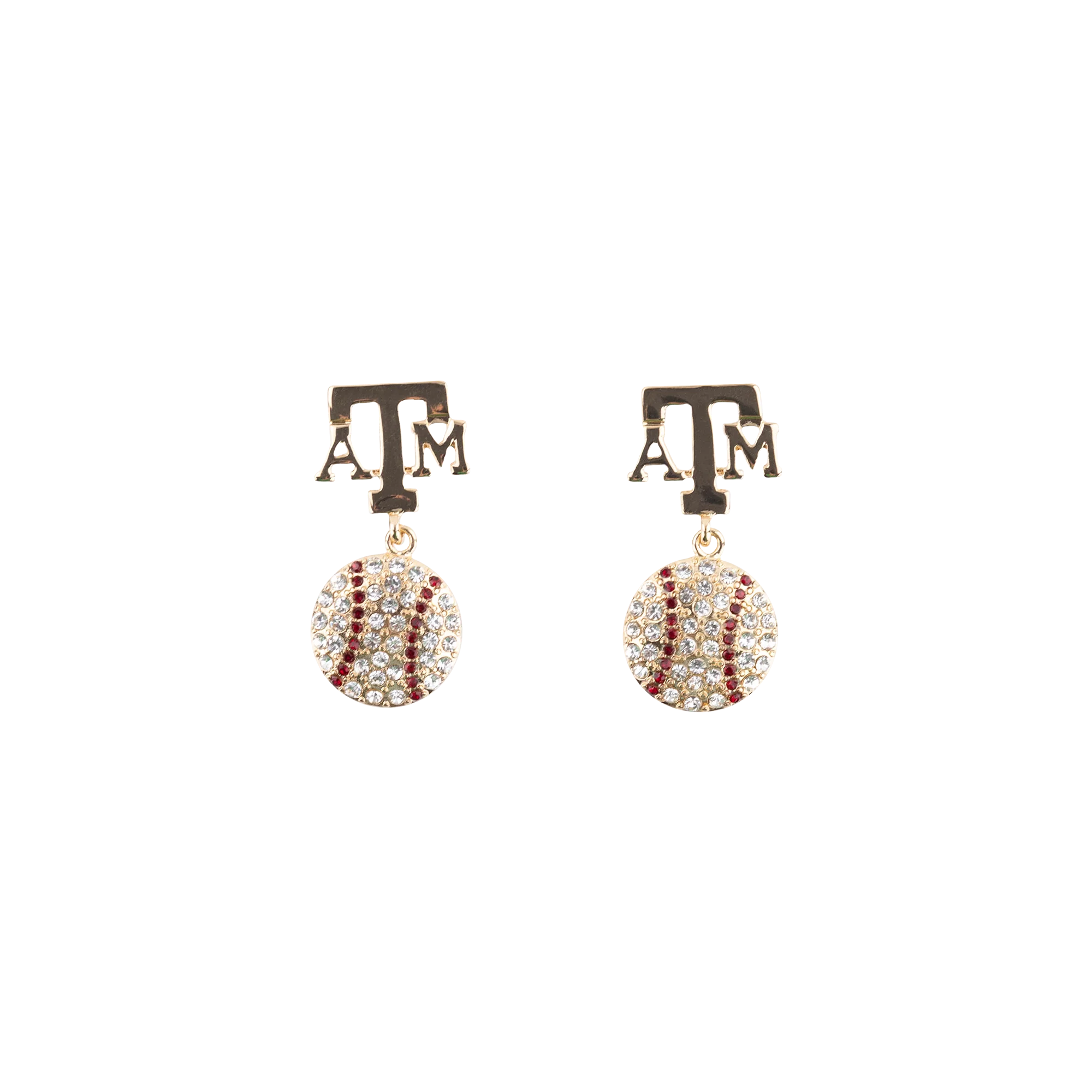Texas A&M Emerson Street Dangle Baseball Earrings