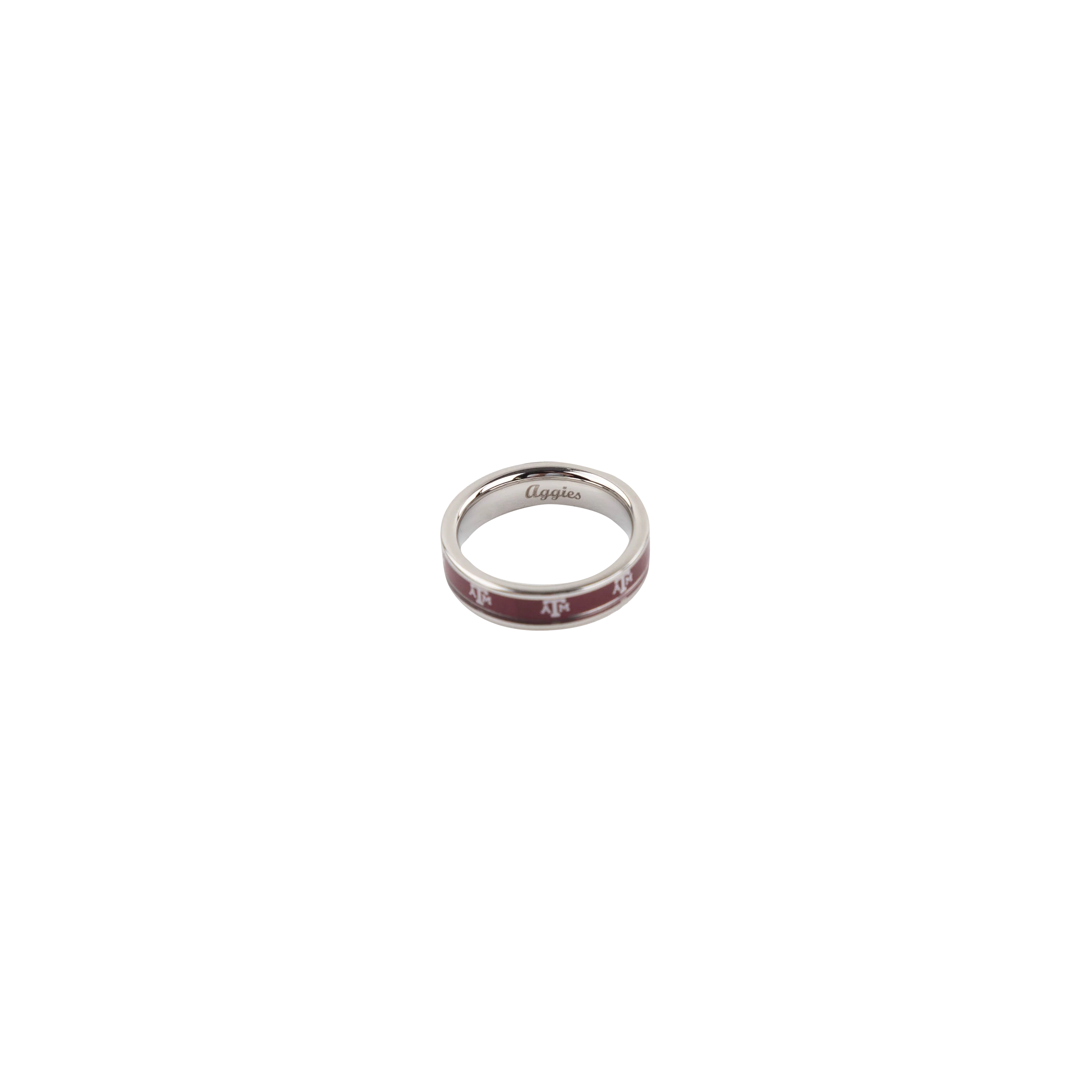 Texas A&M Fan Drip Ladies Stainless Steel Ring - Image 4