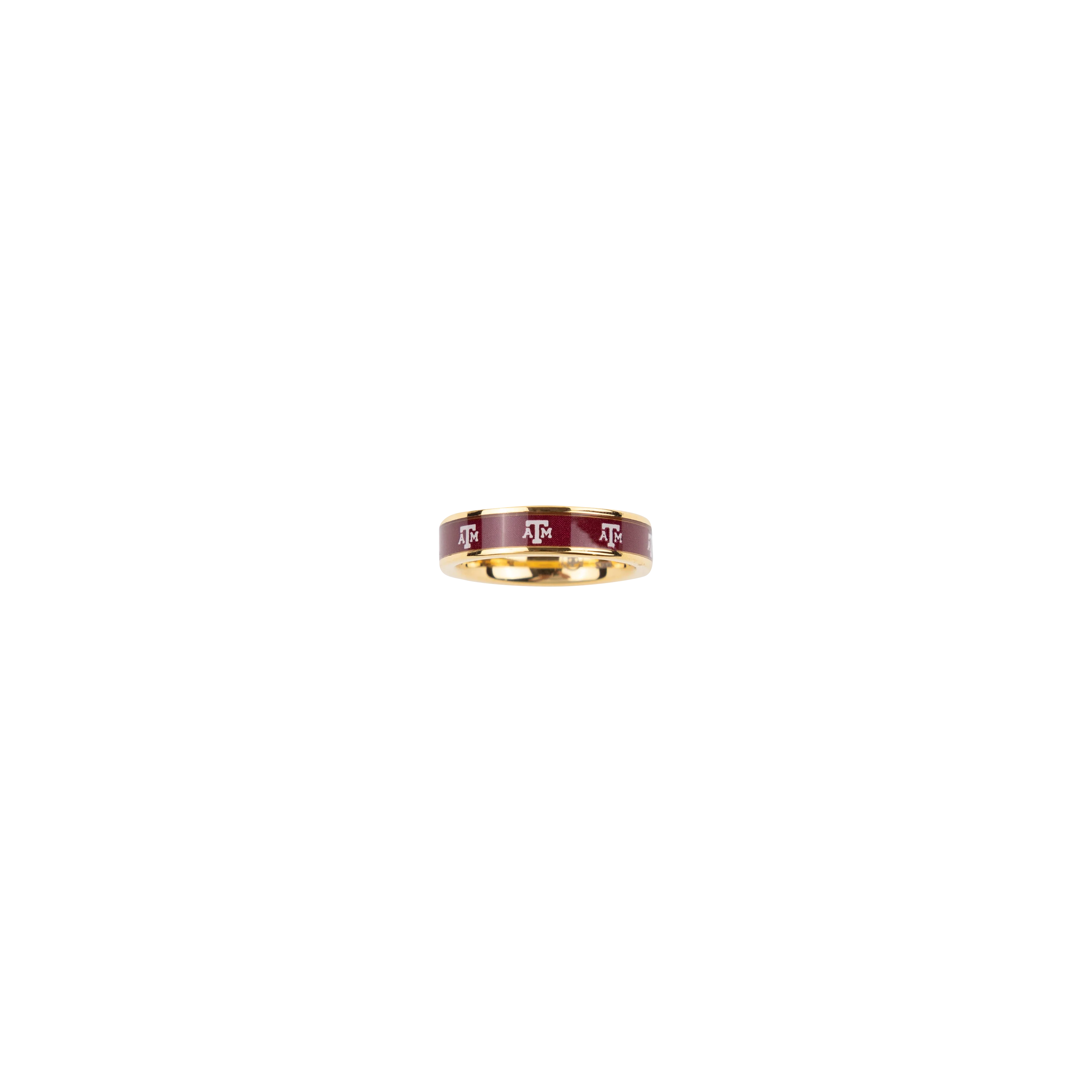 Texas A&M Fan Drip Women's Stainless Steel Gold Ring