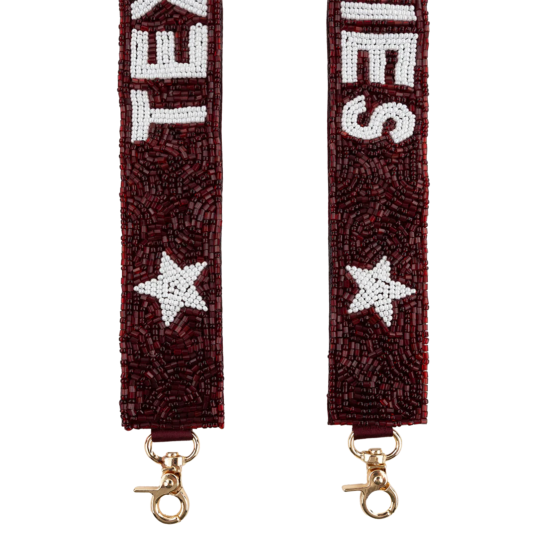 Texas A&M Fan Glam Star Skinny Beaded Purse Strap - Maroon - Image 3