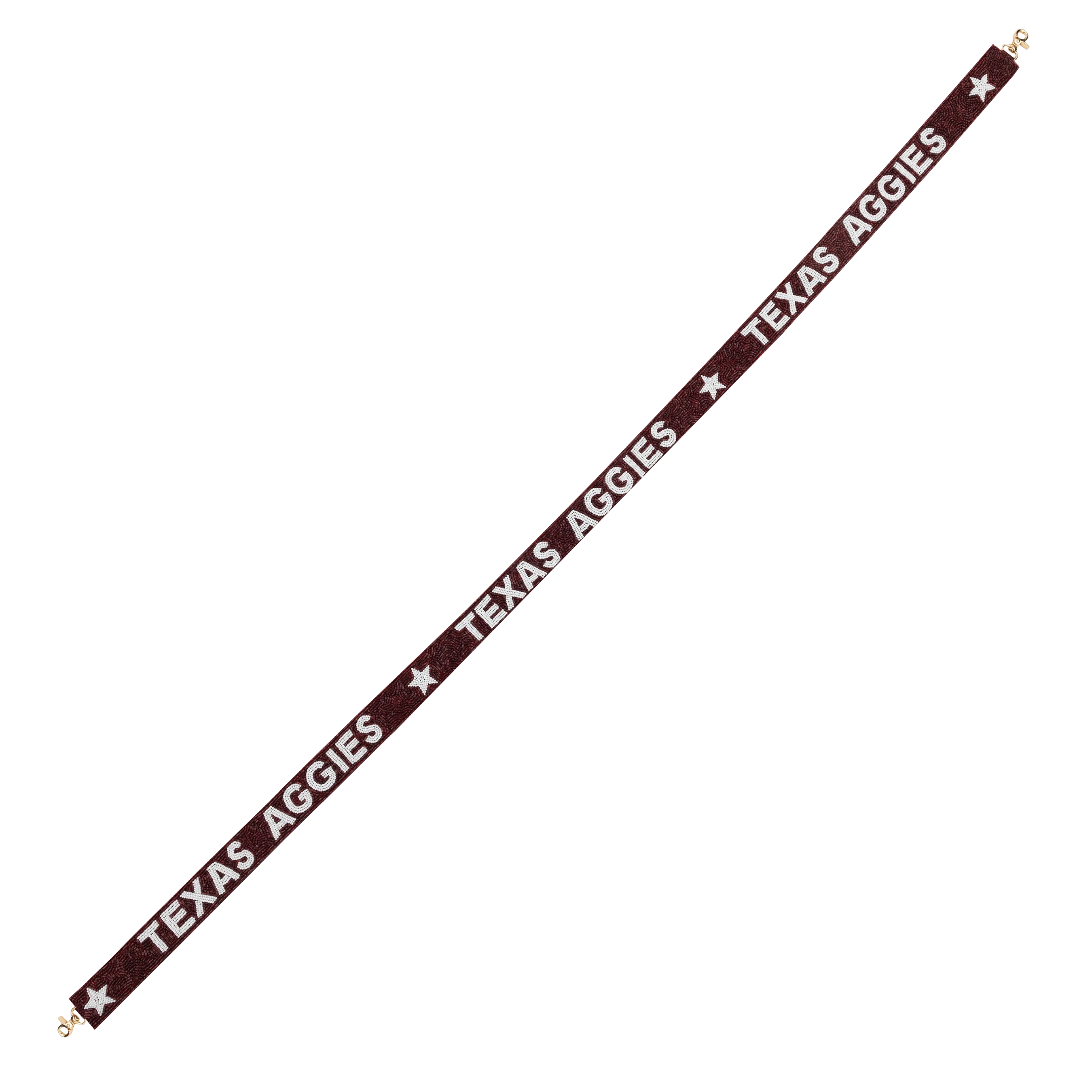 Texas A&M Fan Glam Star Skinny Beaded Purse Strap - Maroon - Image 5