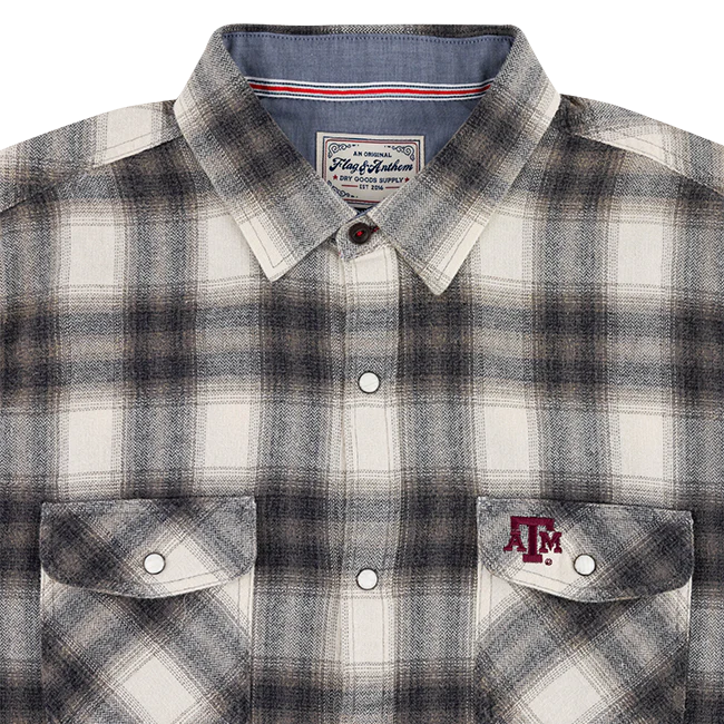 Texas A&M Flag & Anthem Alma Long Sleeve Vintage Wash Flannel - Image 2