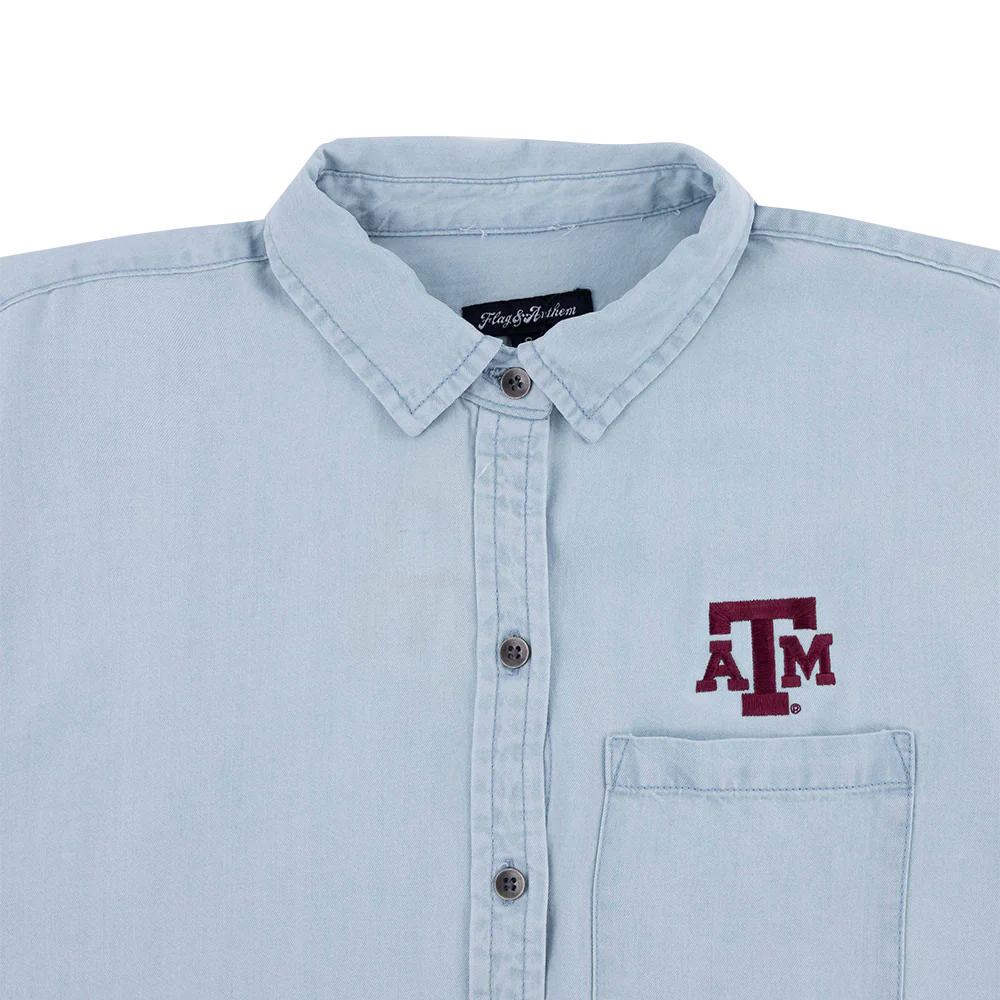 Texas A&M Flag & Anthem Button Down Shirt - Blue - Image 3