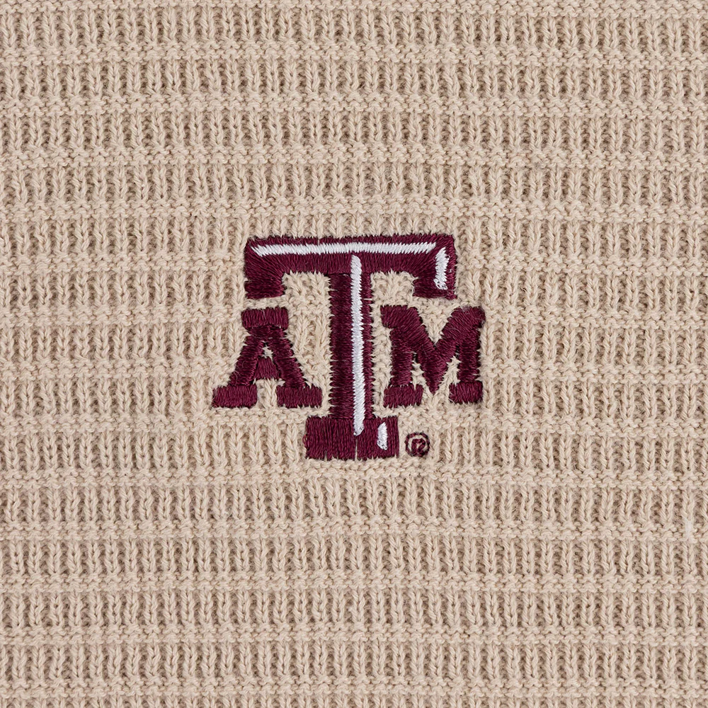 Texas A&M Flag & Anthem Textured Polo - Beige - Image 3