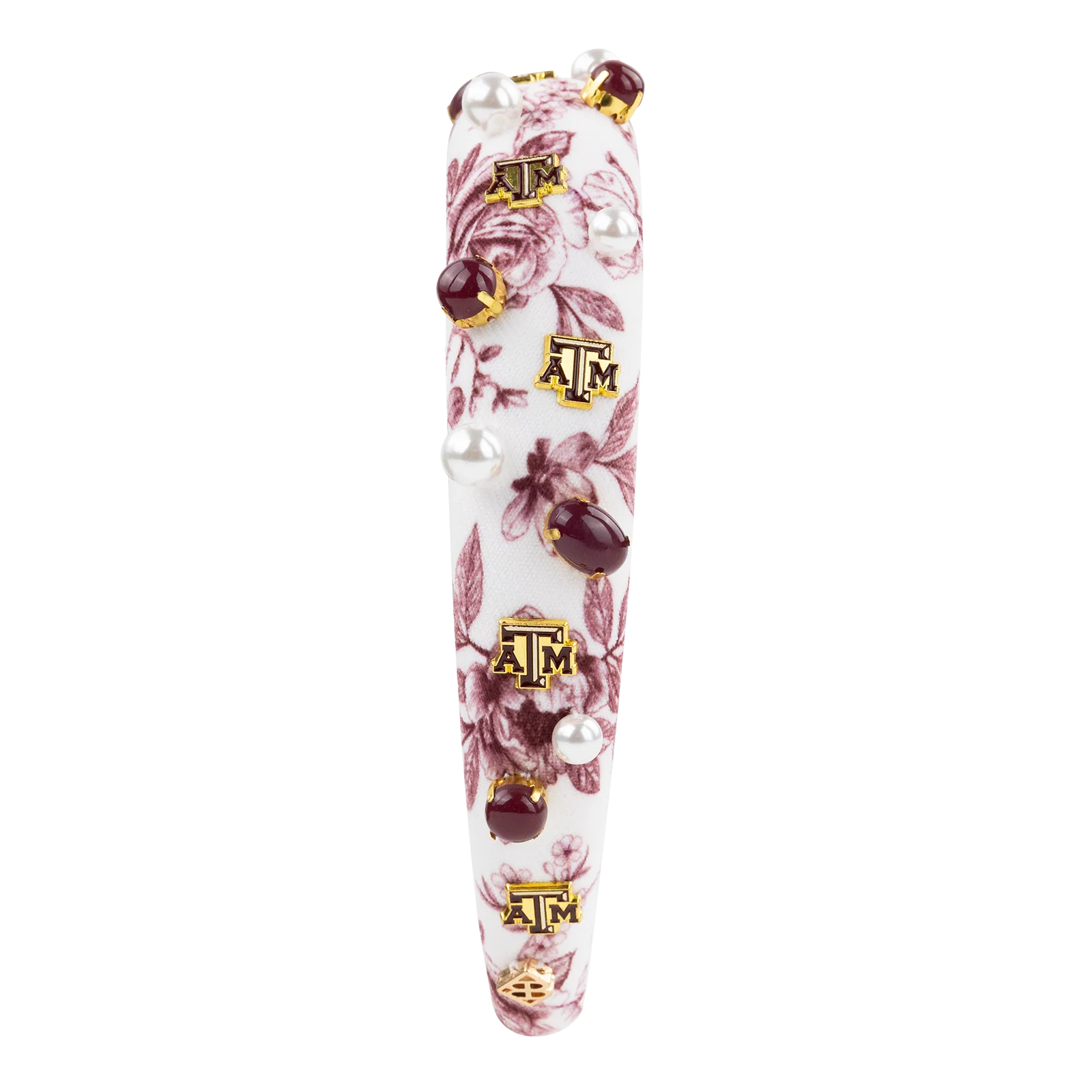 Texas A&M Floral Toile Logo Headband - Image 3