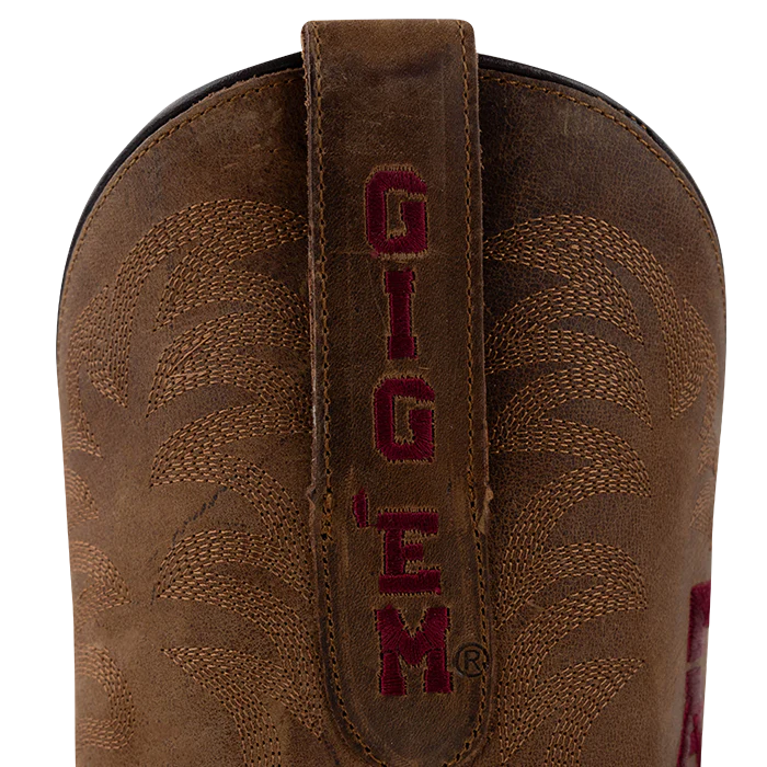 Texas A&M Gameday Boots Men's Square Toe Boot - Brown - Image 4
