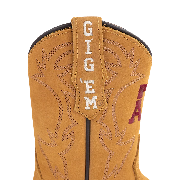 Texas A&M Gameday Boots The Boden Kids Boot - Brown - Image 4
