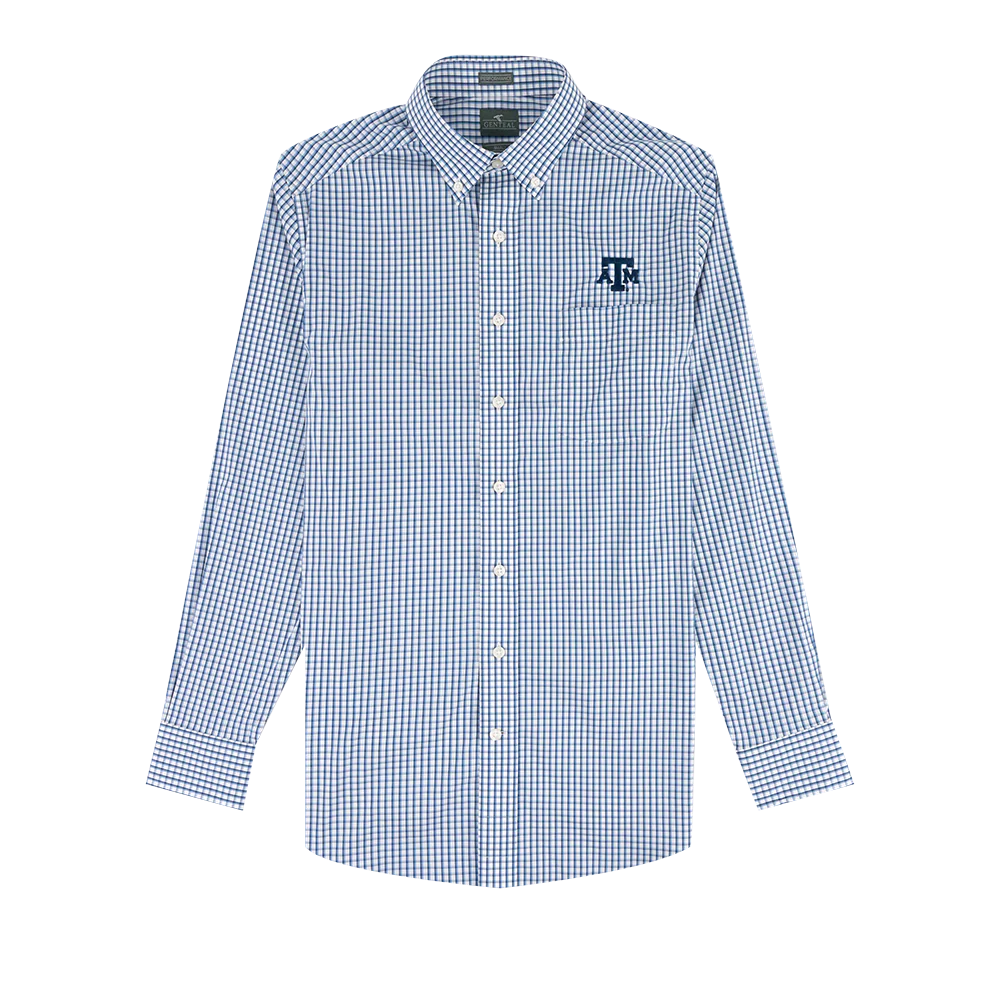 Texas A&M GenTeal Earles Button Down LS Shirt - Navy