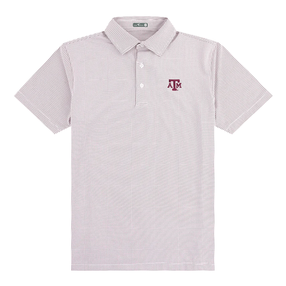 Texas A&M GenTeal Jacquard Pattern Polo - Maroon
