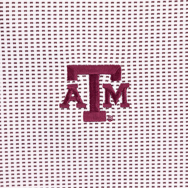 Texas A&M GenTeal Jacquard Pattern Polo - Maroon - Image 4