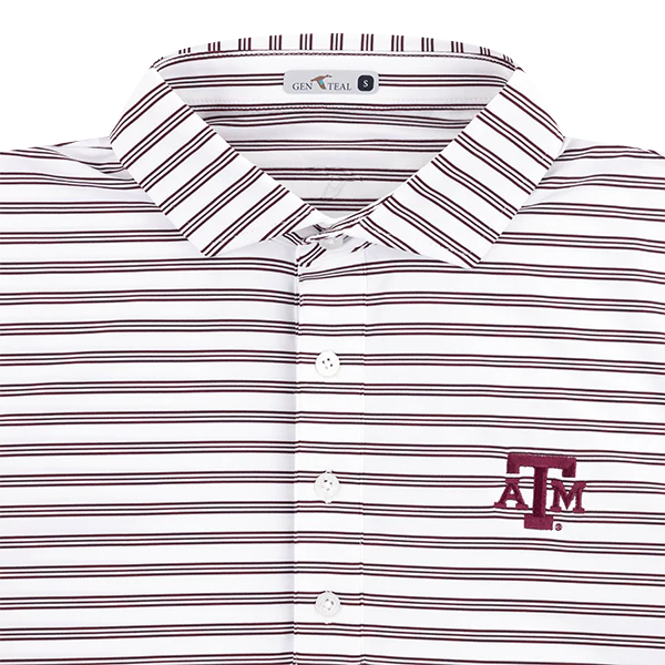 Texas A&M GenTeal Rush Striped Polo - Maroon - Image 3