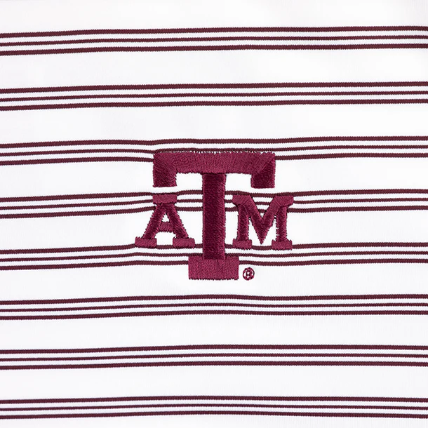 Texas A&M GenTeal Rush Striped Polo - Maroon - Image 4