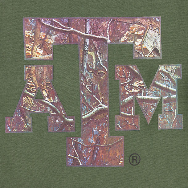 Texas A&M Gildan Hunting Camo LS T-Shirt - Green - Image 3