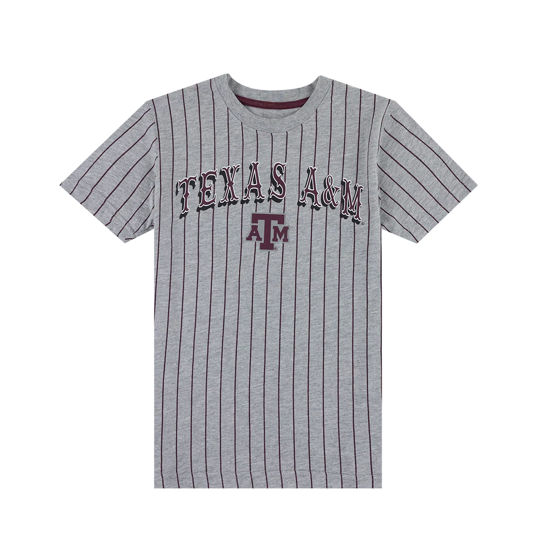 Texas A&M Grey Striped Youth Tee