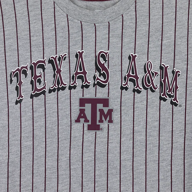 Texas A&M Grey Striped Youth Tee - Image 3